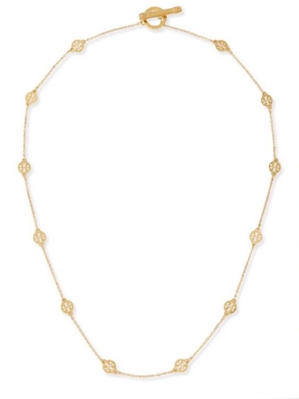TORY BURCH Logo Toggle Short Necklace in 18k Gold Plate